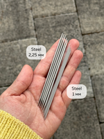ультратонкие чулочные спицы steel 10 см