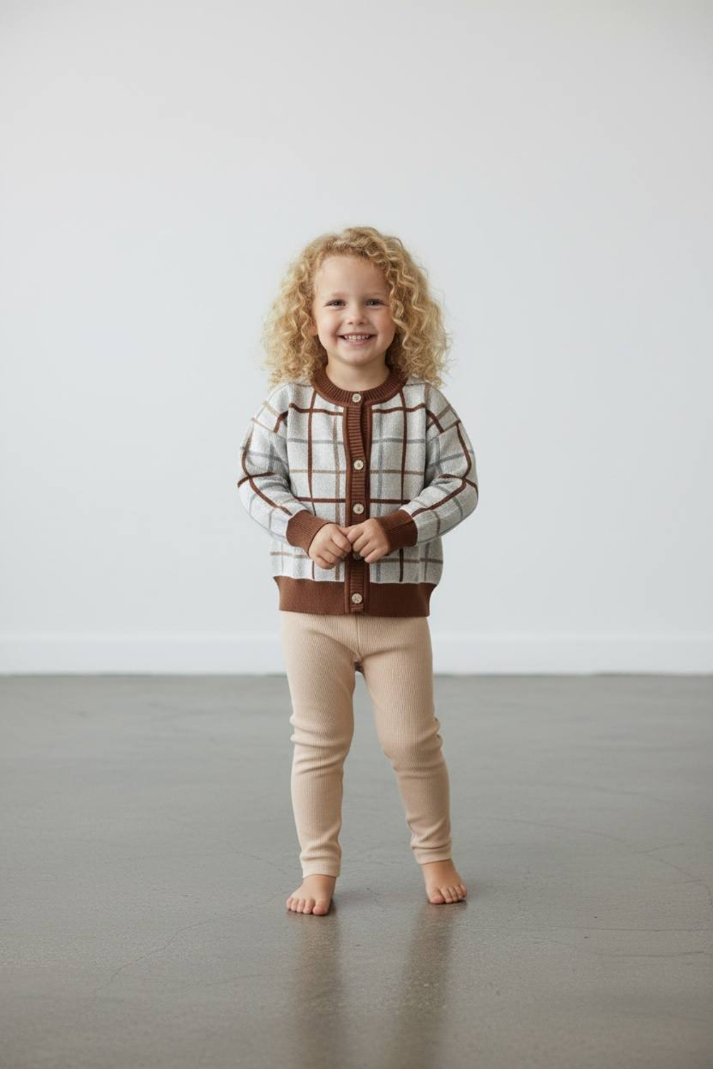 7910-332 Кардиган вязаный (клетка)