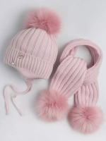 Шапка для девочки зимняя вязаная и шарф