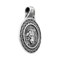 Подвеска Велес Волк малый из серебра
