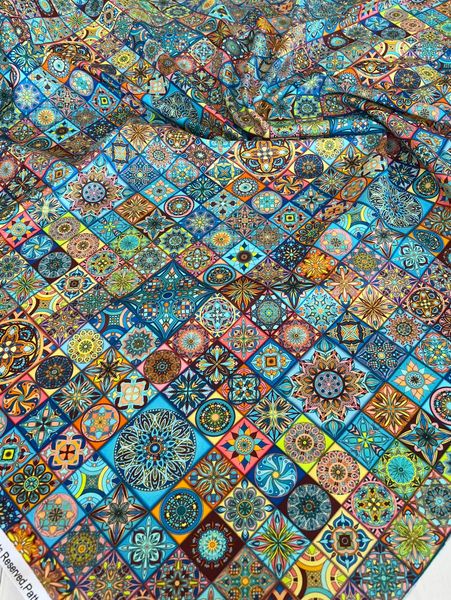 МАРРАКЕШ ГОЛУБАЯ ЛАГУНА 100% хлопок Handmade Fabrics 4