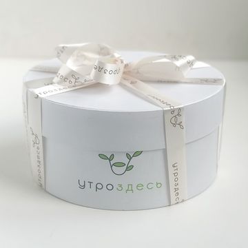 Коробка шляпная "УтроЗдесь", 20х10 см