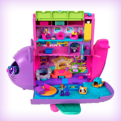 Polly Pocket - Кошка-самолет с двумя куклами + аксессуары HWP19 / артикул   HWP19  / GTIN 194735217779