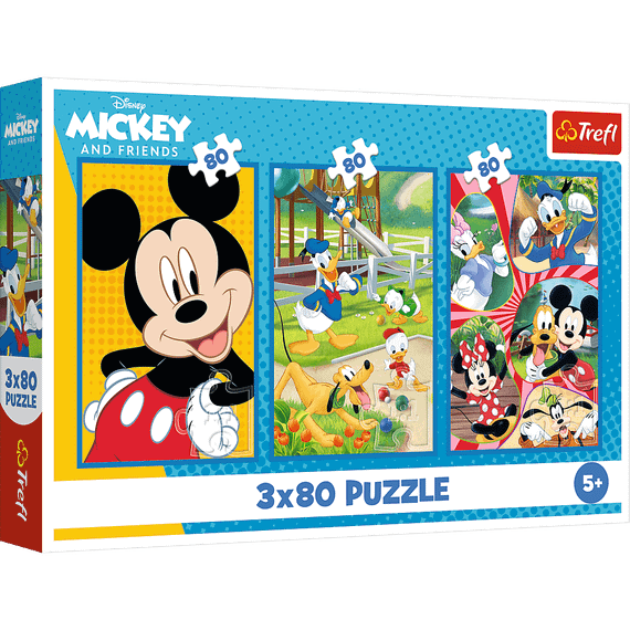 Pazl \ Puzzle \ Пазлы Puzzles - "3x80" - The Mickey Mouse Team / Disney Mickey Mouse and Friends