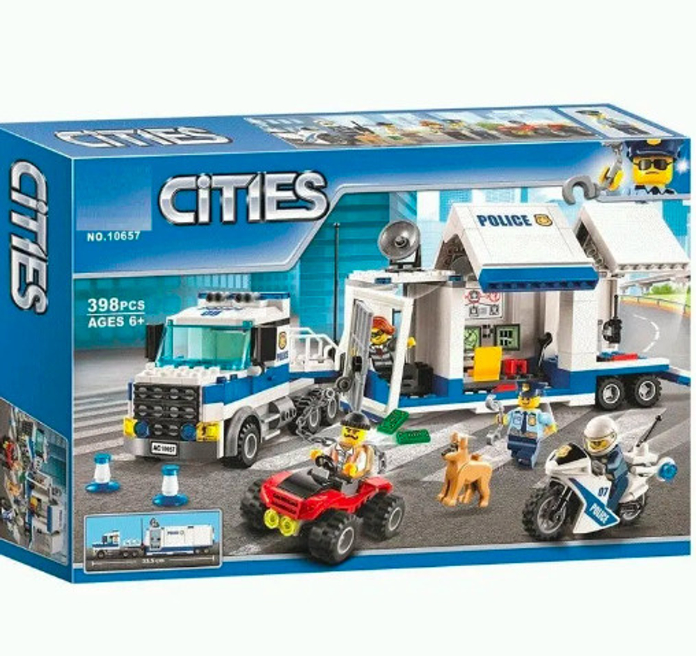 Конструктор Сити "Мобильный командный центр" 398 дет.