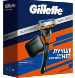 Подарочный Набор GILLETTE FUSION БРИТВА С 1 СМЕННОЙ КАССЕТОЙ +  ЧЕХОЛ