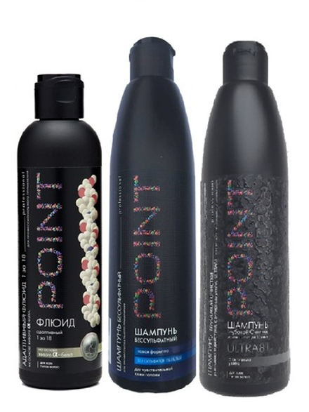 POINT. Набор Флюид для волос Адаптивный, 1 за 18, 200 мл + Шампунь Бессульфатный, 300 мл + ШГО ULTRA81, 300 мл