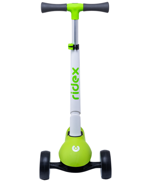 Самокат детский 3-х колесный RIDEX Motley, 120/90 мм, белый/зеленый
