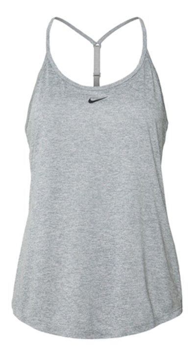 Женский топ теннисный Nike Dri-Fit One Elastika Standard Fit Tank W - particle grey/htr/black