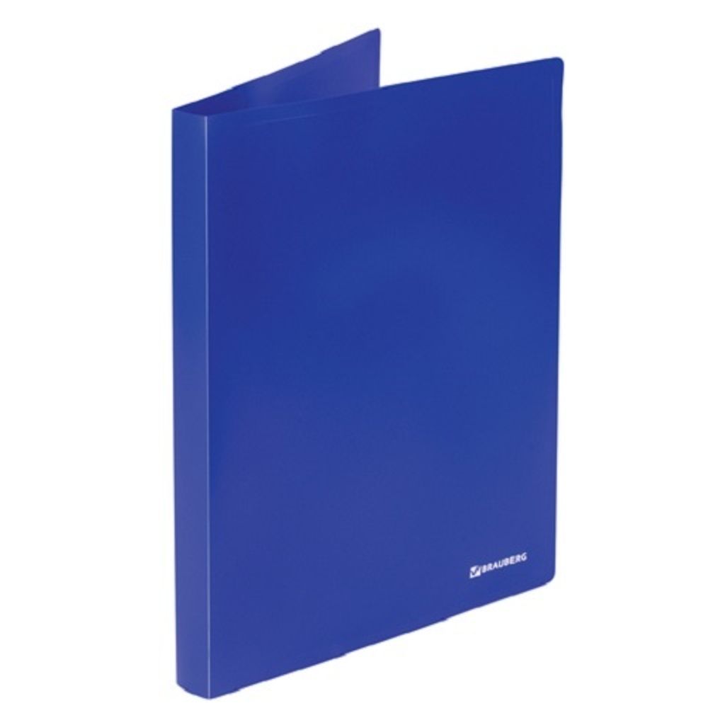 Папка на 2-х кольцах, 25мм, Brauberg Office, 500мкм, синяя