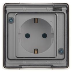 Розетка ЭРА Эксперт 11-2501-01 2P+E IP55, 16A-250В, ОУ, белый