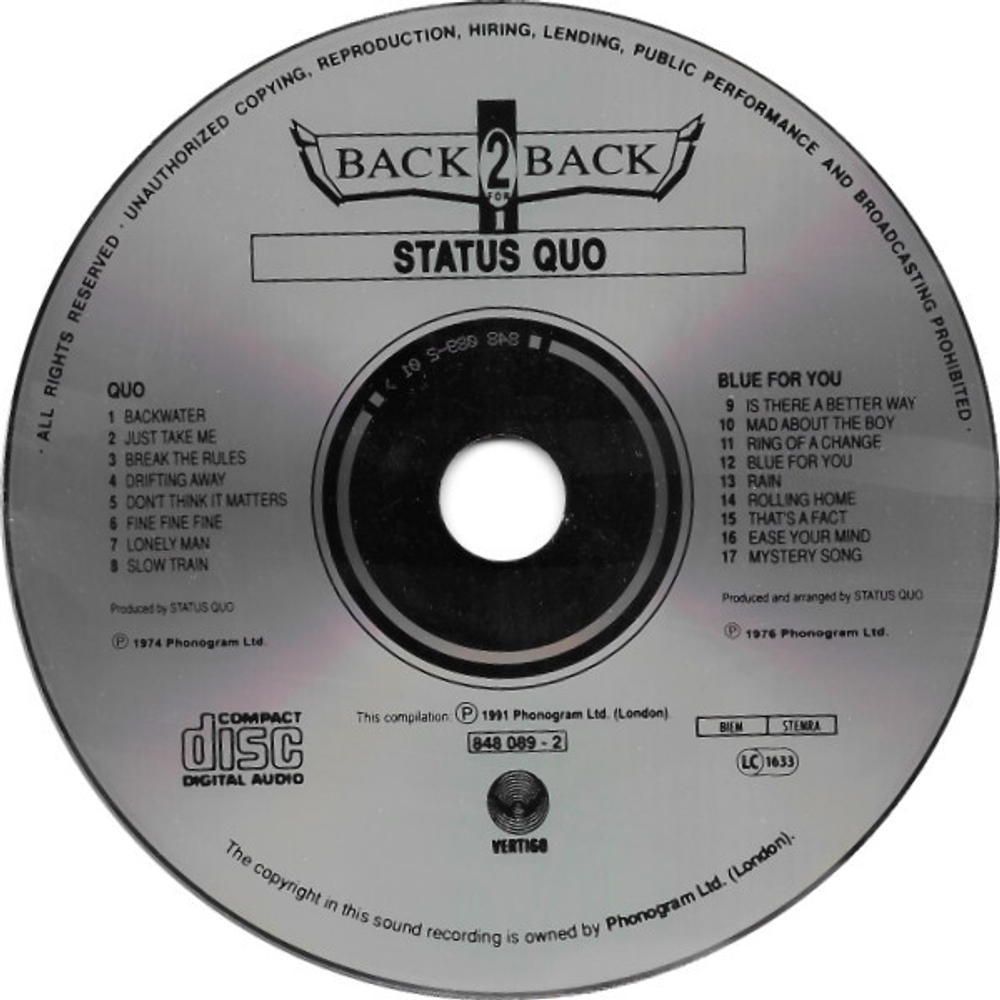 Status Quo / Quo & Blue For You (CD)