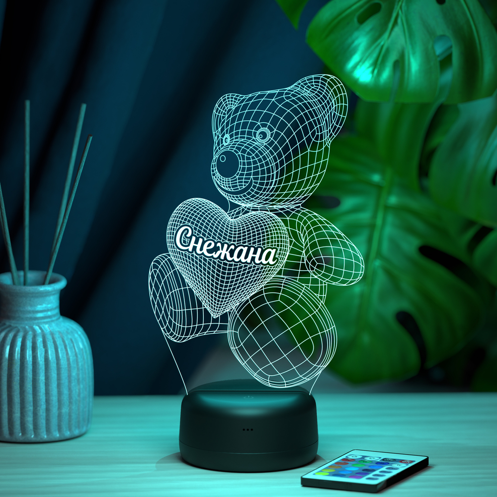 Ночник "Мишка с именем Снежана"