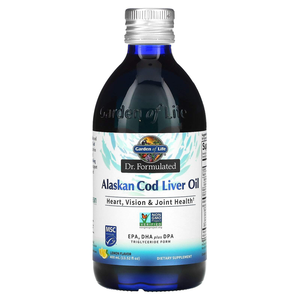 Garden of Life, Компания Dr. Formulated, жир печени аляскинской трески, лимон, 400 мл (13,52 жидк. Унции)