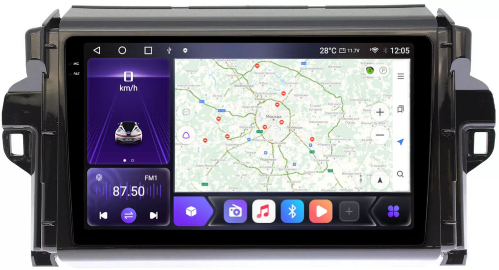 Магнитола для Toyota Fortuner 2015-2022 - Carmedia OL-9699 QLed+2K, Android 12, TS10,  CarPlay, 4G SIM-слот
