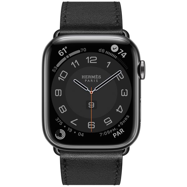 Умные часы Apple Watch Series 7 Hermès GPS + Cellular 45mm Space Black Stainless Steel Case with Single Tour (Noir)