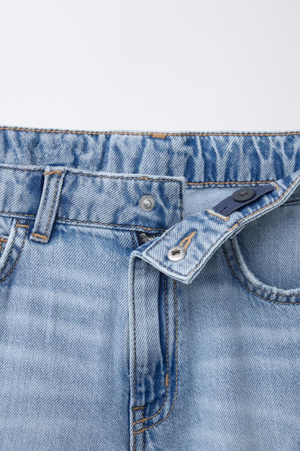 ZARA ДЖИНСОВЫЕ ШОРТЫ КАРГО СВОБОДНОГО КРОЯ, ЗЕЛЕНОВАТО-СИНИЙ