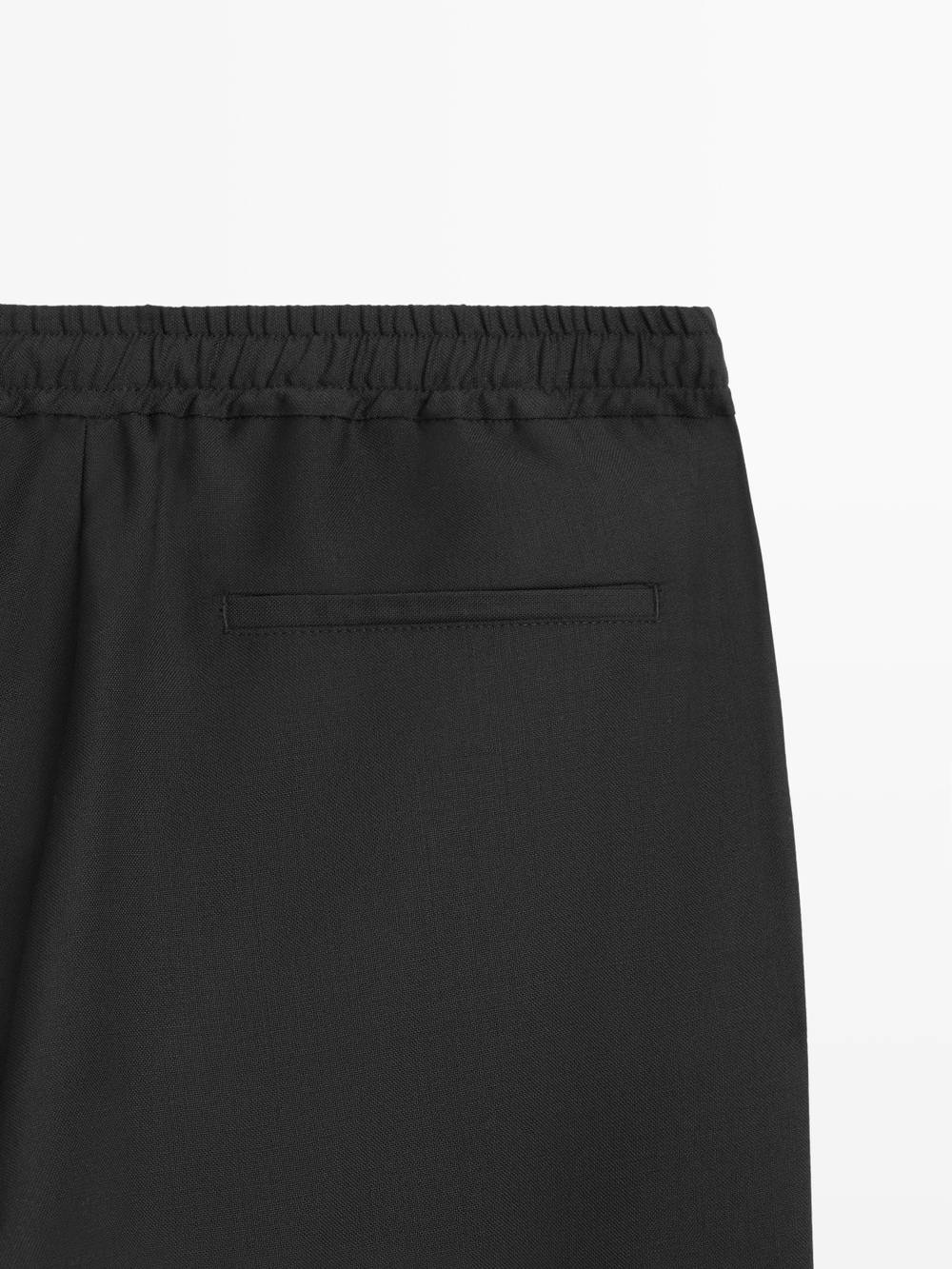 Massimo Dutti Шерстяные брюки свободного кроя, черный