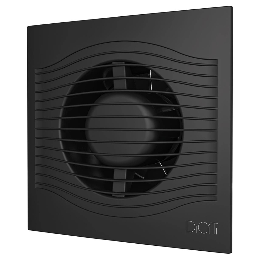 SLIM 4C Matt black| Вентилятор накладной с обратным клапаном черный D100 DICITI
