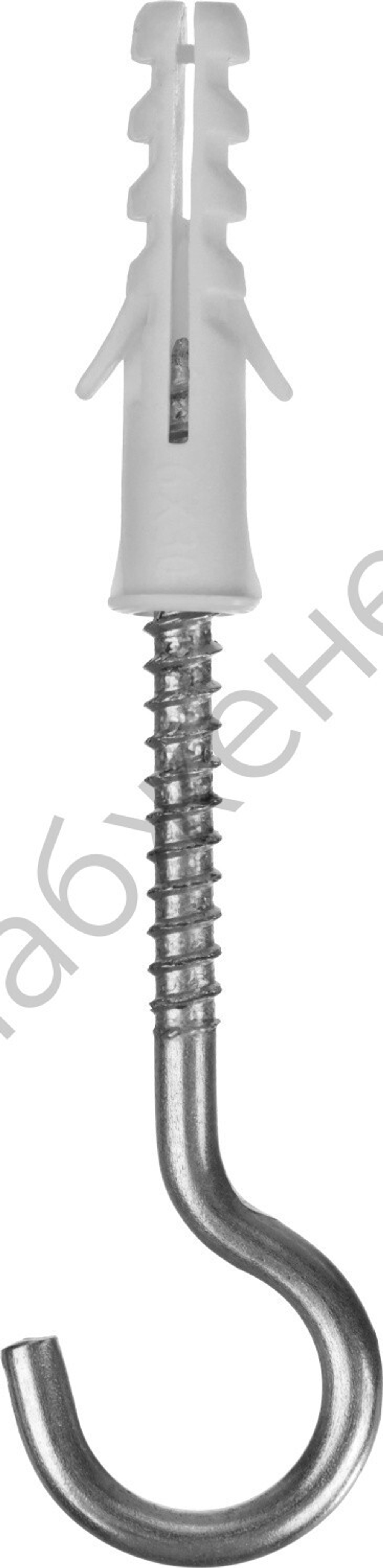 ЗУБР ЕВРО 6х30 / 4х65 мм, распорный дюбель полипропиленовый с шурупом-крюком, 8 шт (30686-06-30)