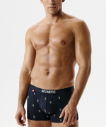 Мужские трусы шорты Atlantic, набор из 3 шт., хлопок, деним + темно-синие + темно-серые, 3MH-227