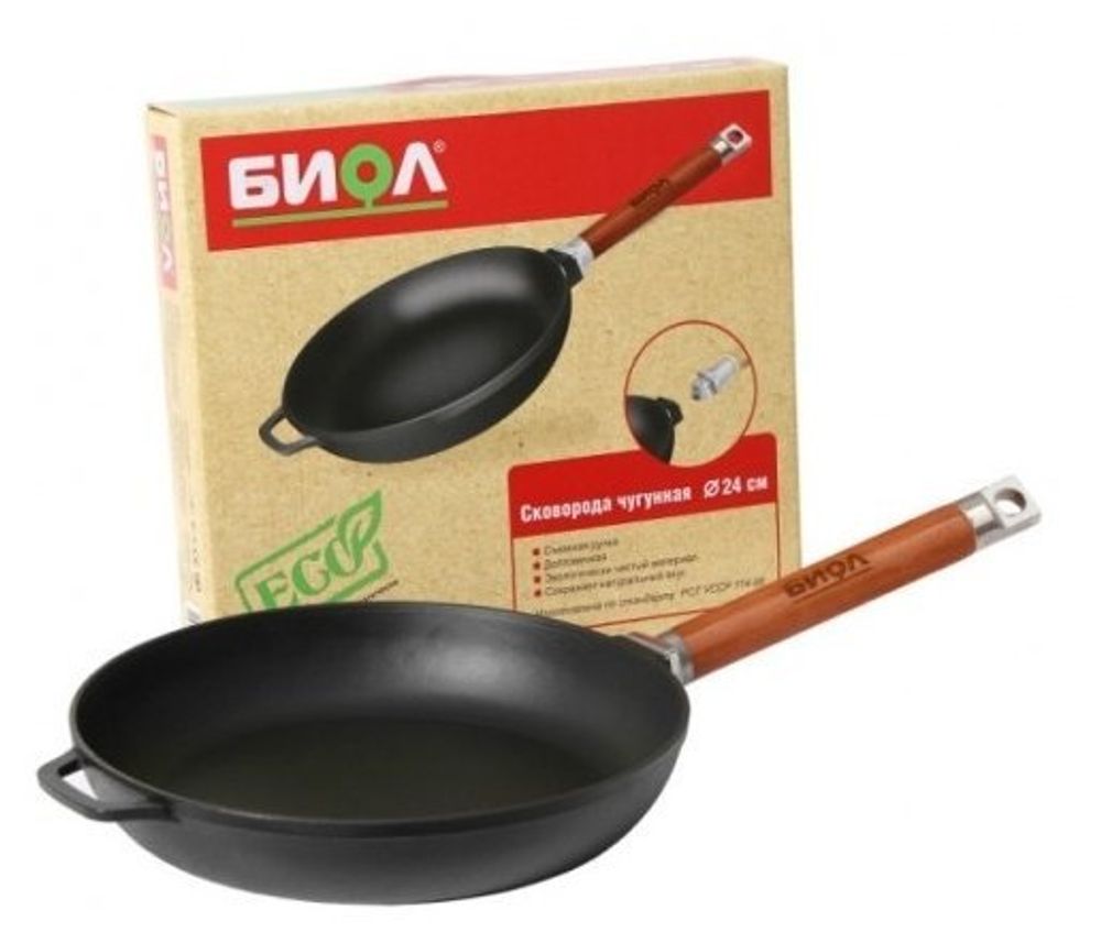 Сковорода Биол 0122, 22 см, съемная ручка