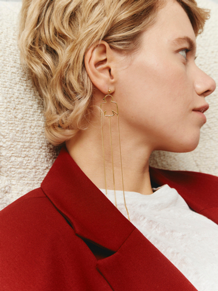 Моносерьга ПТИЦА позолота