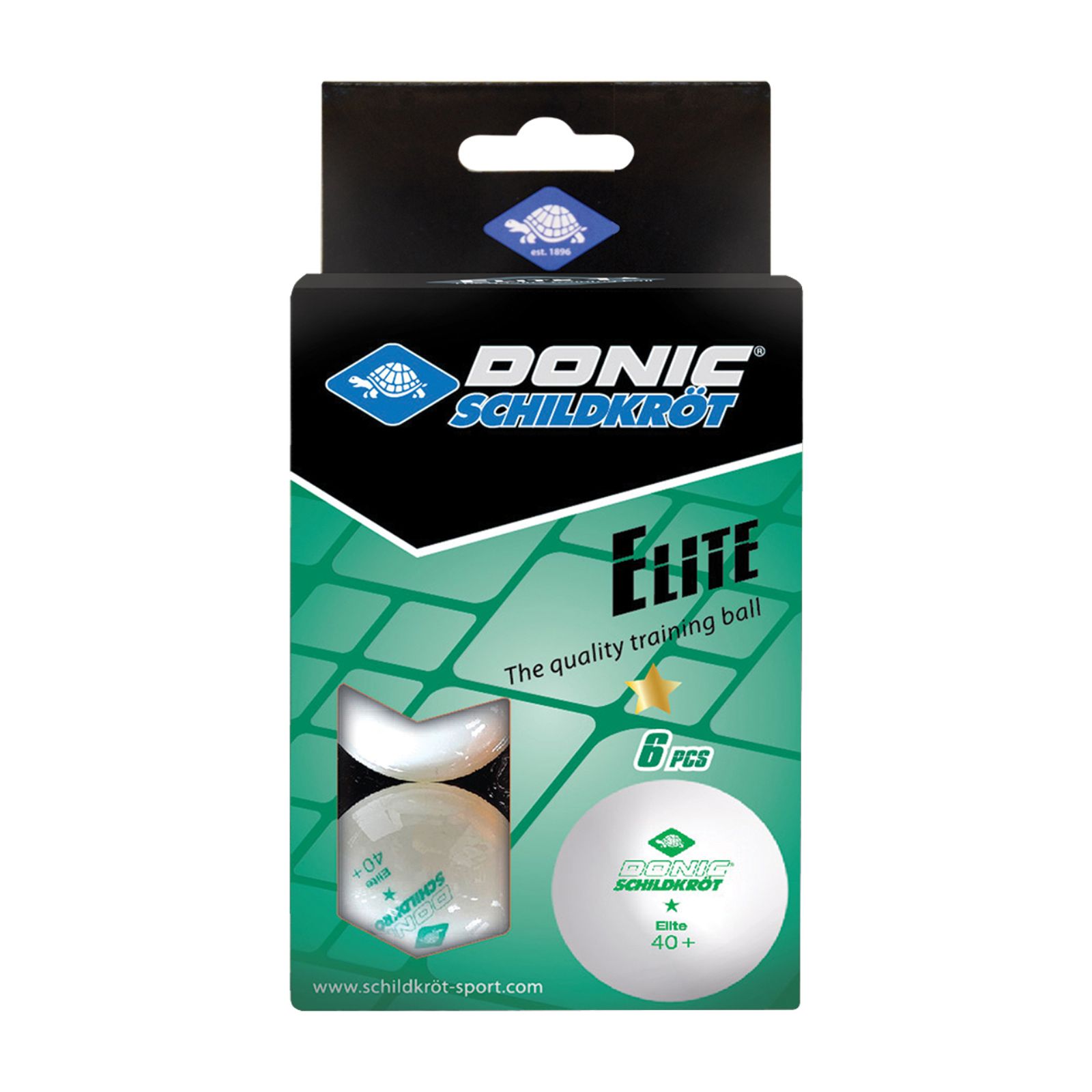 Мячики для н/тенниса DONIC ELITE 1* 40+, 6 штук, белый фото №1