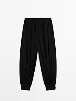 Massimo Брюки-саруэль с пуговицами, черный