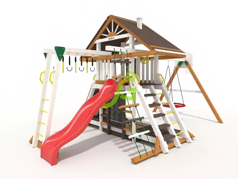 Деревянная игровая площадка премиум