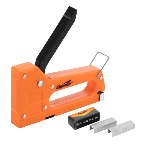 Степлер строительный / мебельный, 100 скоб тип 53, 4-8 мм, пластиковый корпус