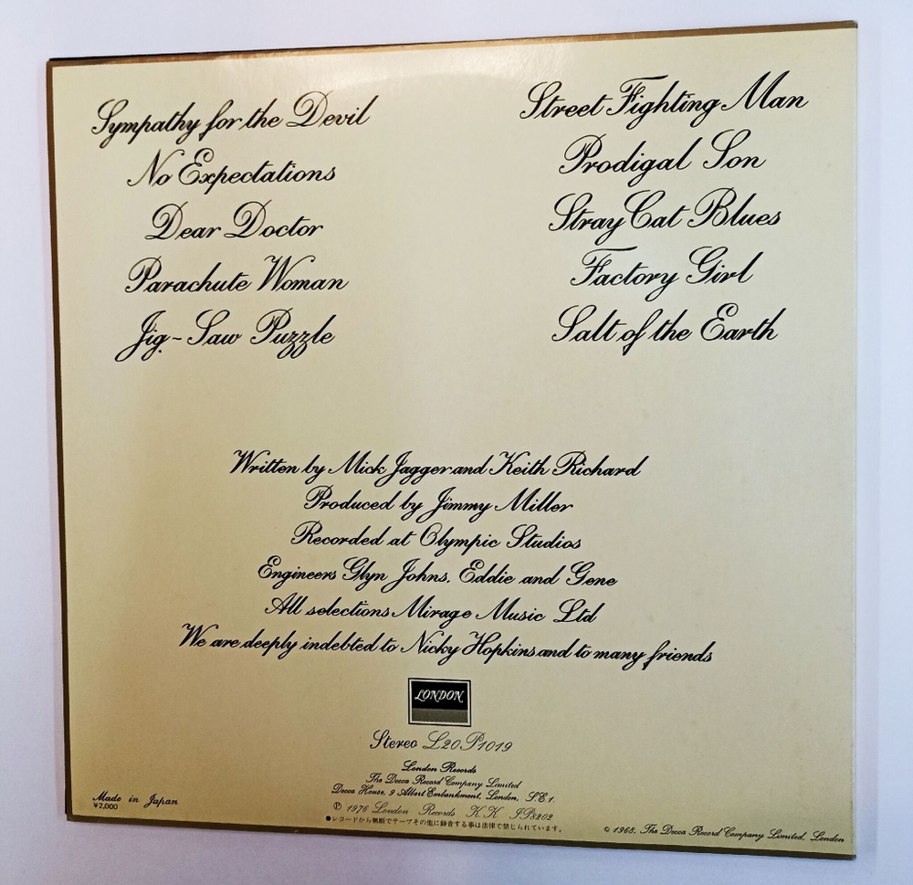 Винтажная виниловая пластинка LP Rolling Stones Beggars Banquet (Japan 1981) (No Obi)