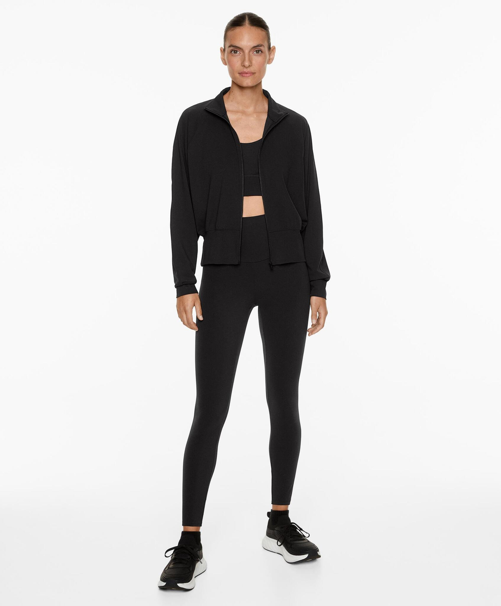 Oysho Куртка с застежкой на молнию, черный