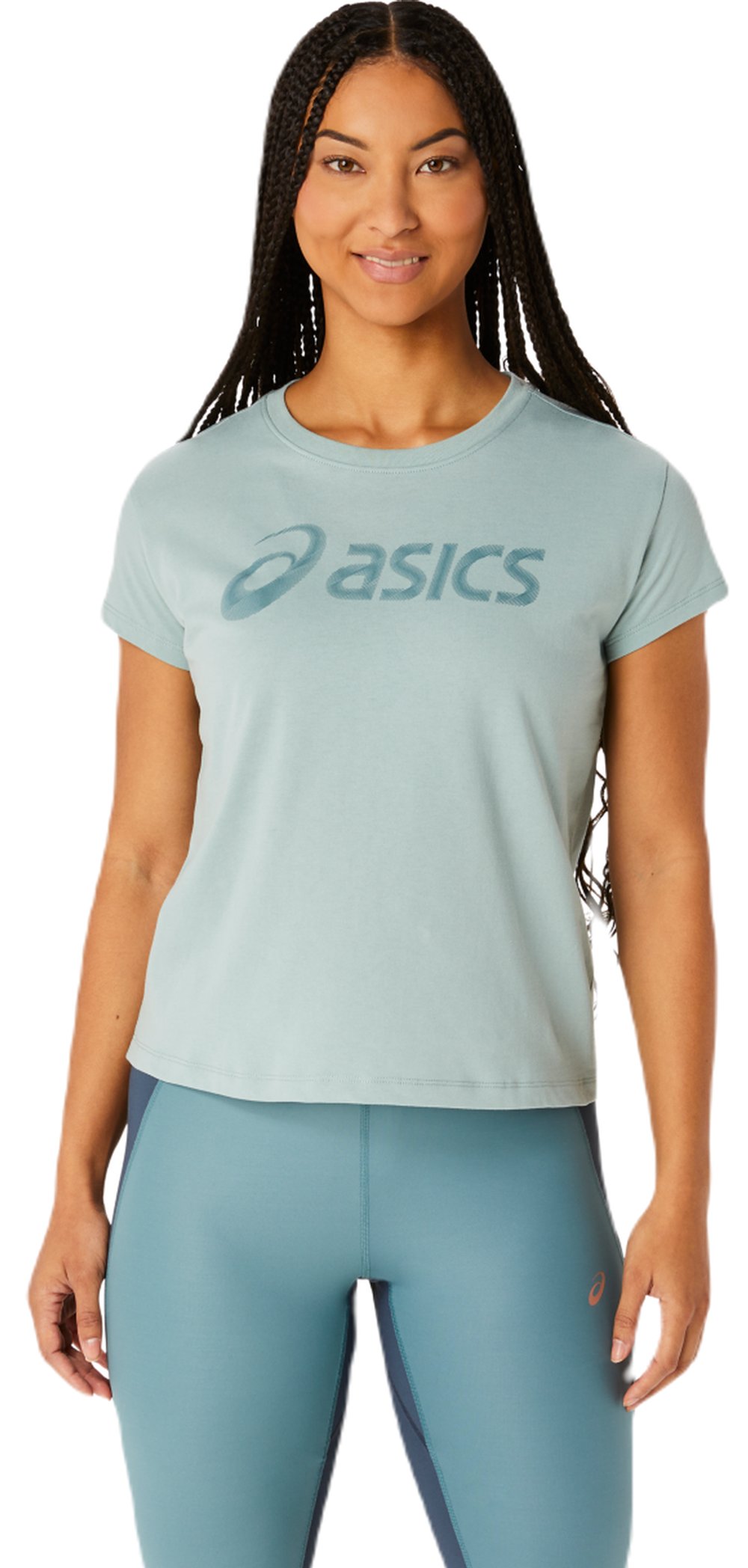 Женская теннисная футболка Asics Big Logo Tee - ocean haze/foggy teal