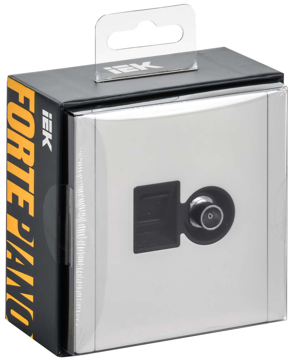 FORTE&PIANO Розетка двойная TV+RJ45 кат.5E FP236M металл белый IEK