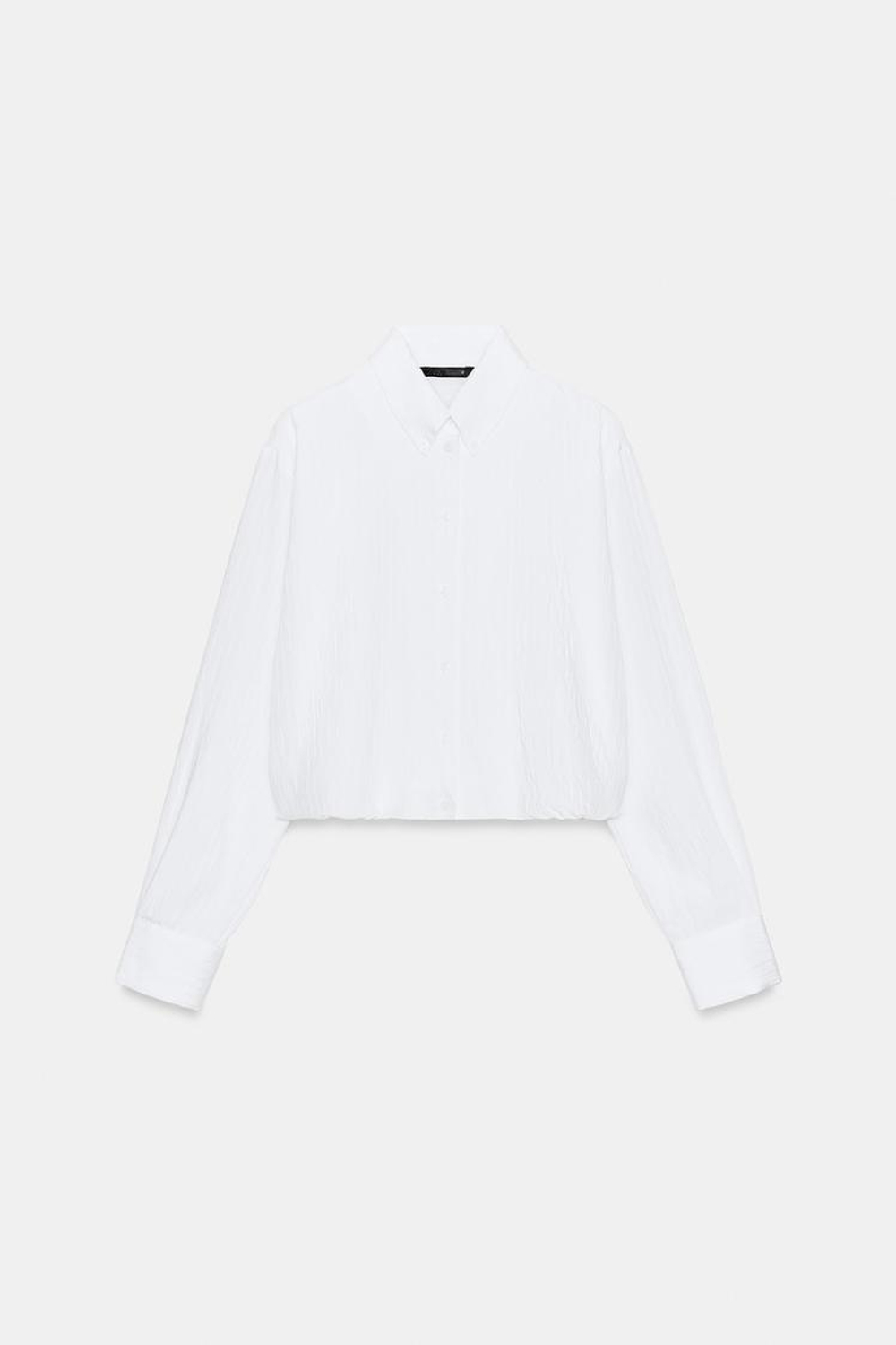 ZARA РУБАШКА ИЗ ПОПЛИНА В ПОЛОСКУ С РУКАВАМИ-БУФФ, БЕЛЫЙ