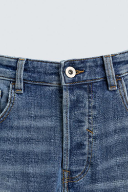 ZARA ДЖИНСЫ SKINNY FIT С ДЫРАМИ, ВЫЦВЕТШИЙ СИНИЙ