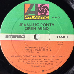 Виниловая пластинка Jean-Luc Ponty ‎– Open Mind LP