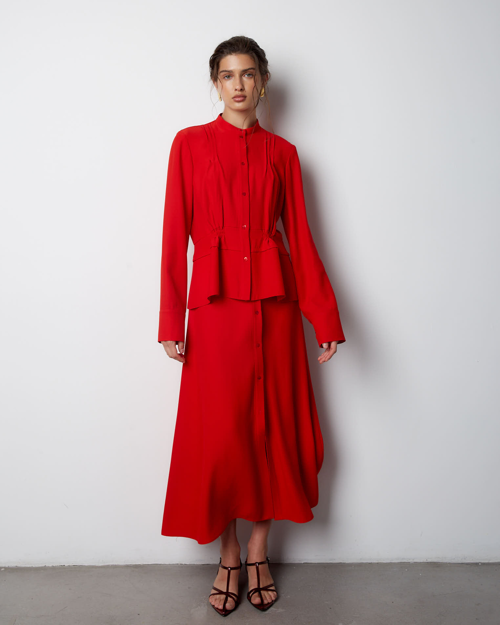 Юбка из смесовой вискозы Александр Маккуин красный