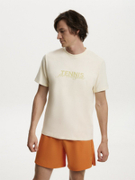 ОДЕЖДА ДЛЯ ТЕННИСА Мужская, Футболка SEVENSIX VICTORY COTTON T-SHIRT CREAM .