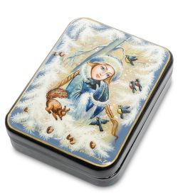 Народные промыслы ШК-55/ 71 Шкатулка «Снегурочка» авт. Маркова Т.