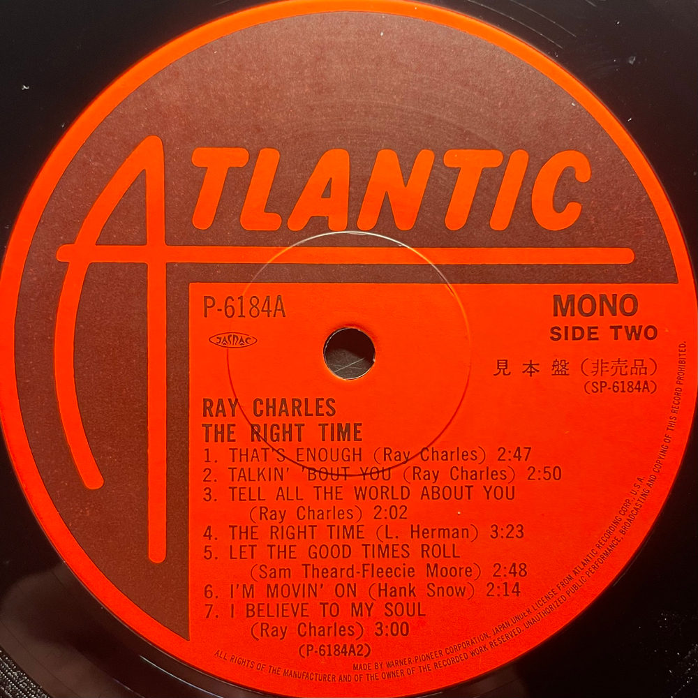 Ray Charles ‎– The Right Time (Япония 1980г.)