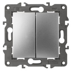 Переключатель ЭРА Elegance 14-1112-03 перекрёстный двойной 10АХ-250В алюминий