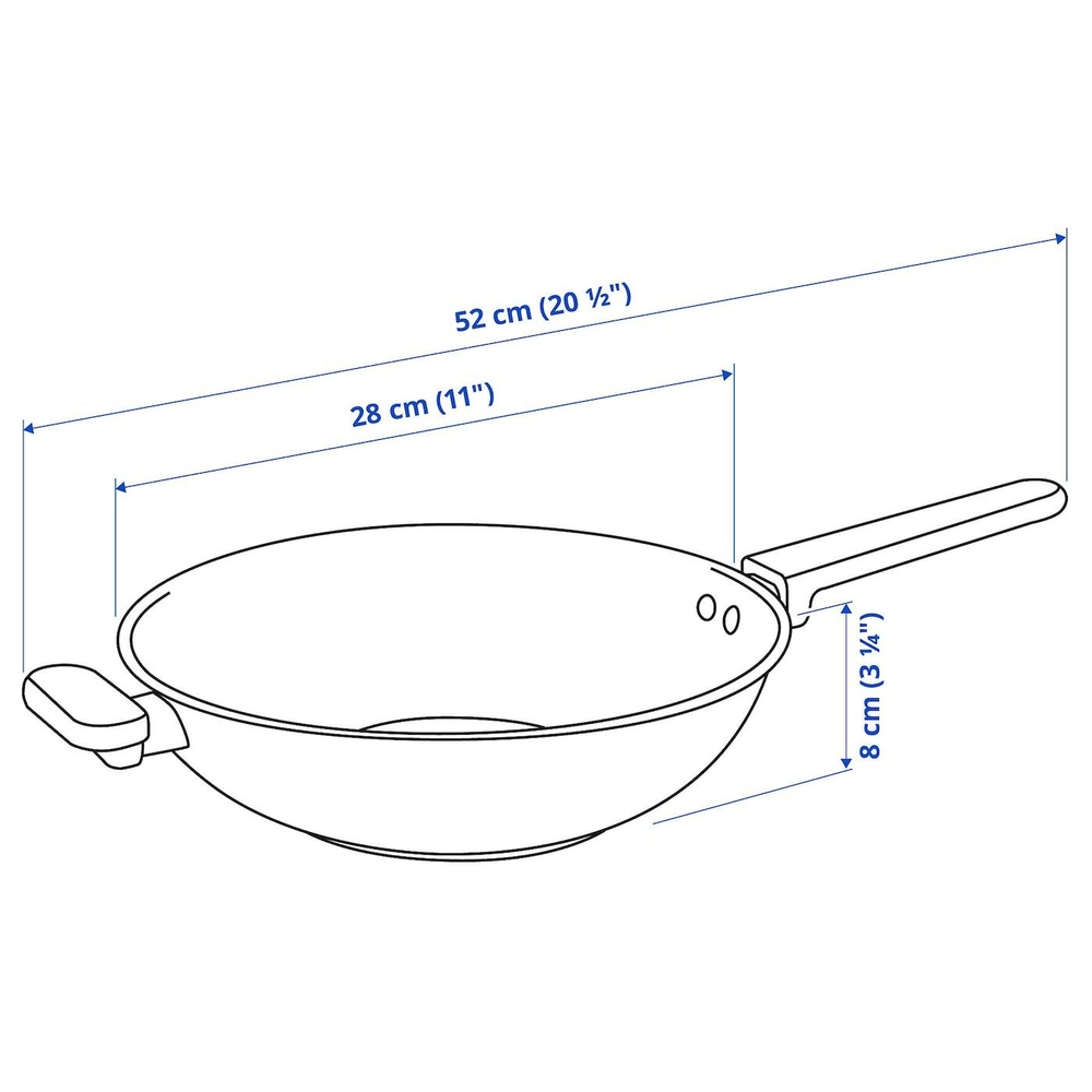 IKEA MIDDAGSMAT  (ИКЕА МИДДАГСМАТ)  -  Вок, антипригарное покрытие/нержавеющая сталь, 28 см