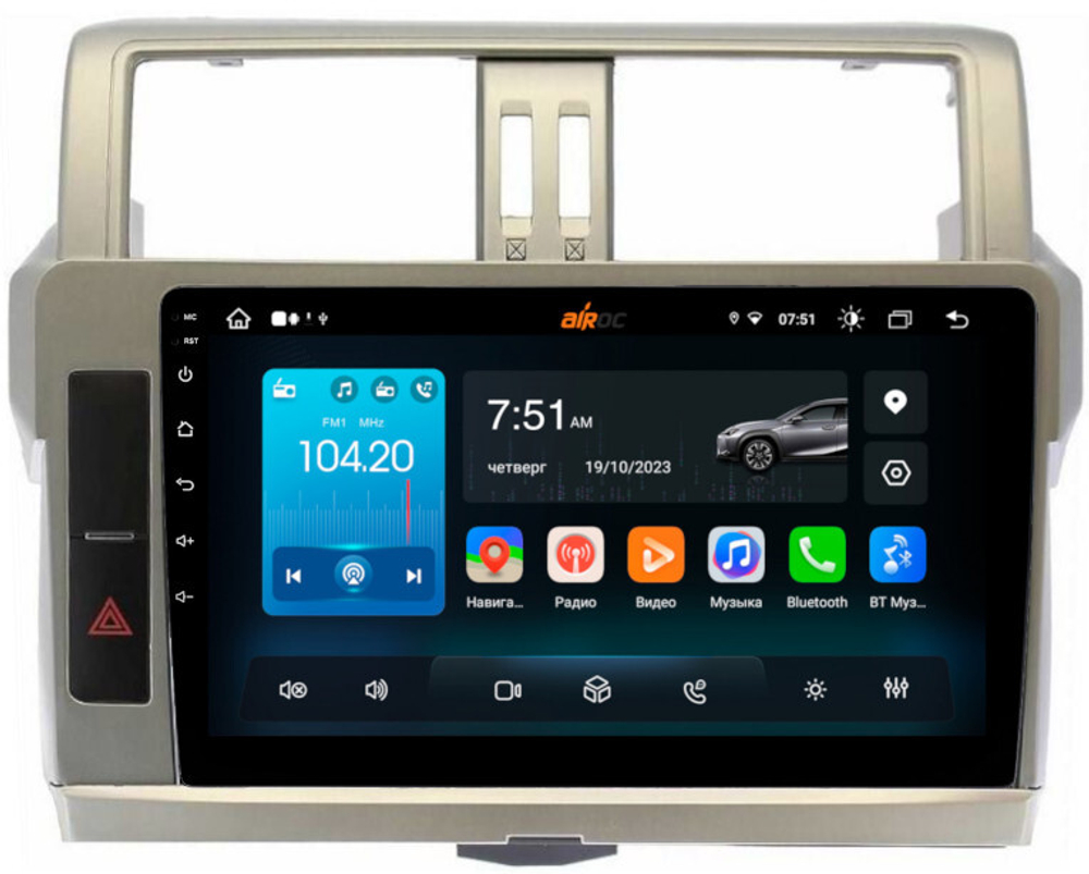 Магнитола для Toyota Land Cruiser Prado 150 2014-2017 - Roximo RX-1116 Android 13, ТОП процессор, 8/128, SIM-слот