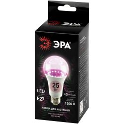 Фитолампа для растений светодиодная ЭРА FITO-25W-RB-E27 красно-синего спектра 25 Вт Е27 | Фитолампы Е27