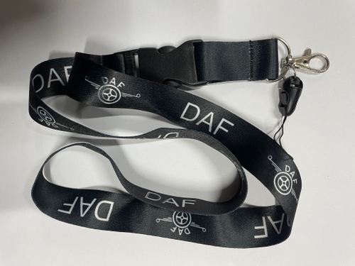 DAF (черный) / Брелок, шнурок для ключей на шею DAF (ДАФ), ланъярд, крафт, черный (1 шт)