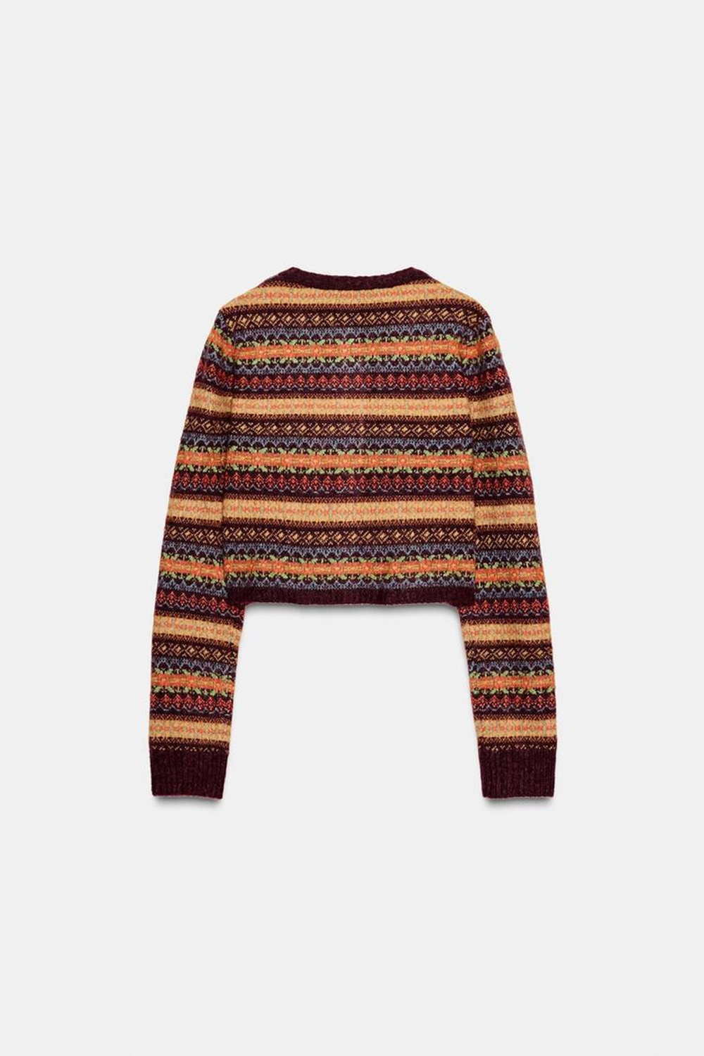 ZARA КОРОТКИЙ ЖАККАРДОВЫЙ КАРДИГАН, РАЗНОЦВЕТНЫЙ