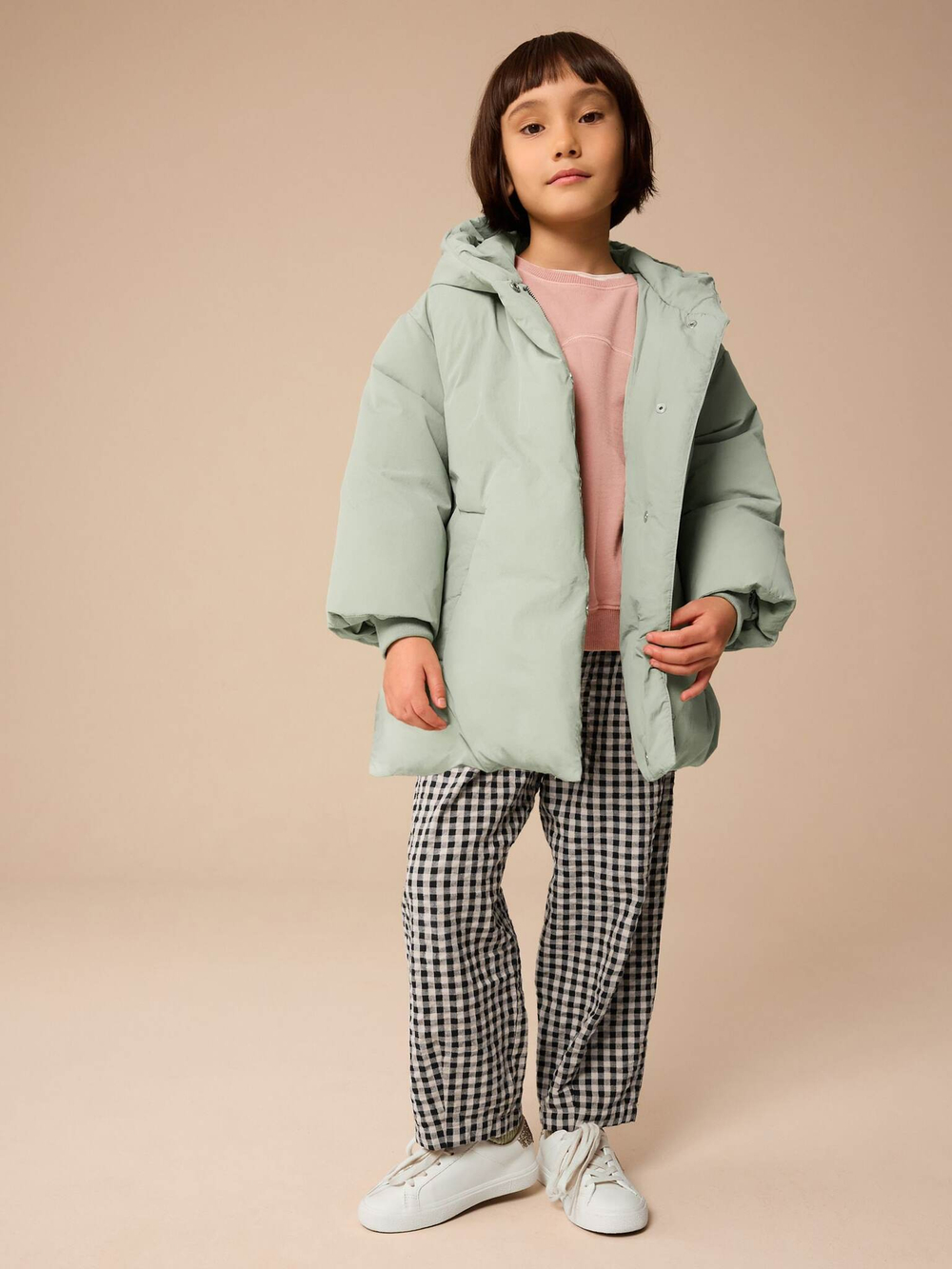 Куртка утепленная с капюшоном для девочки Next E25-189, Мятный