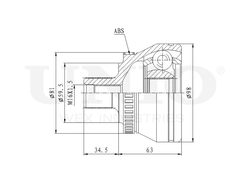 ШРУС внешний UNIO CVJ-20005